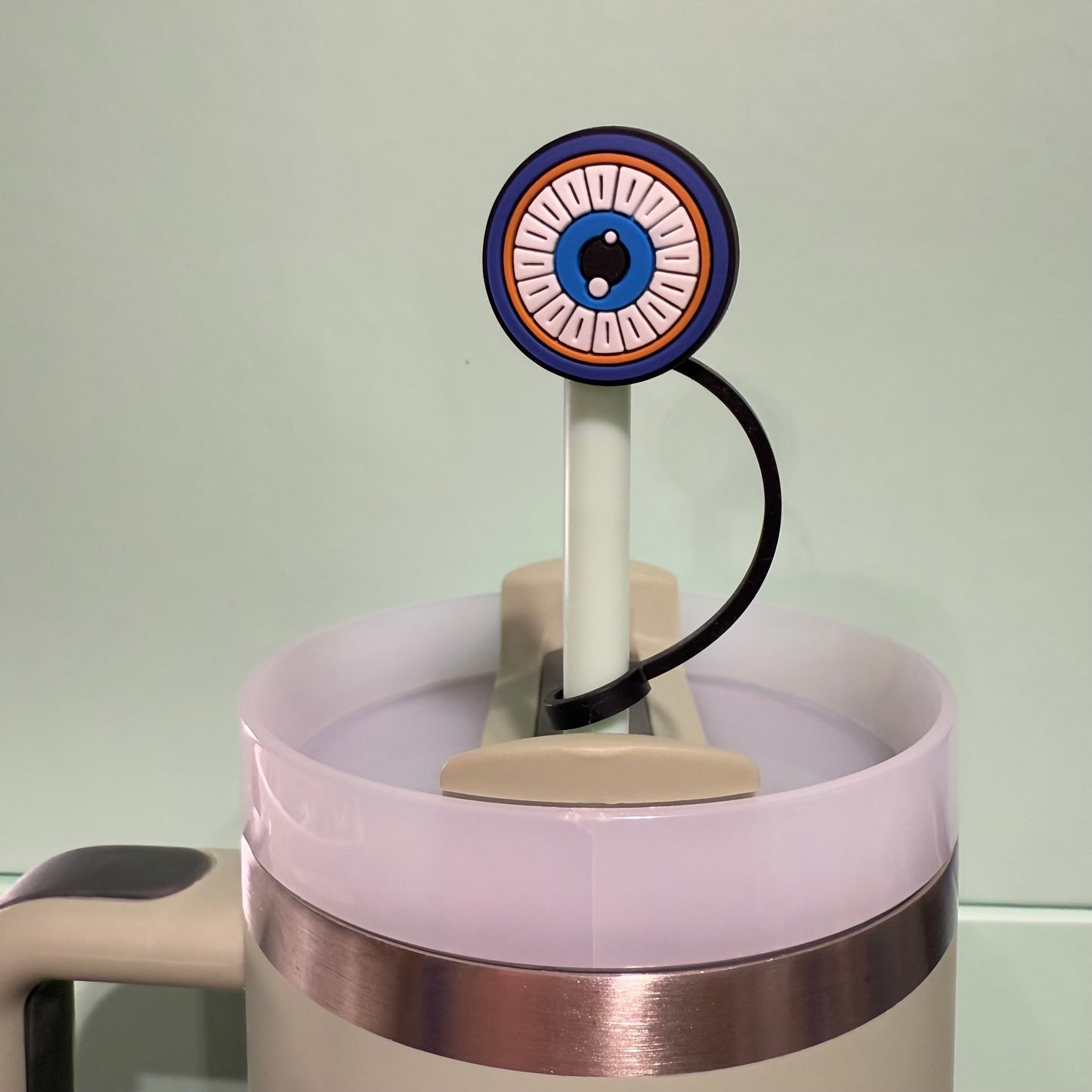 Evil eye straw topper