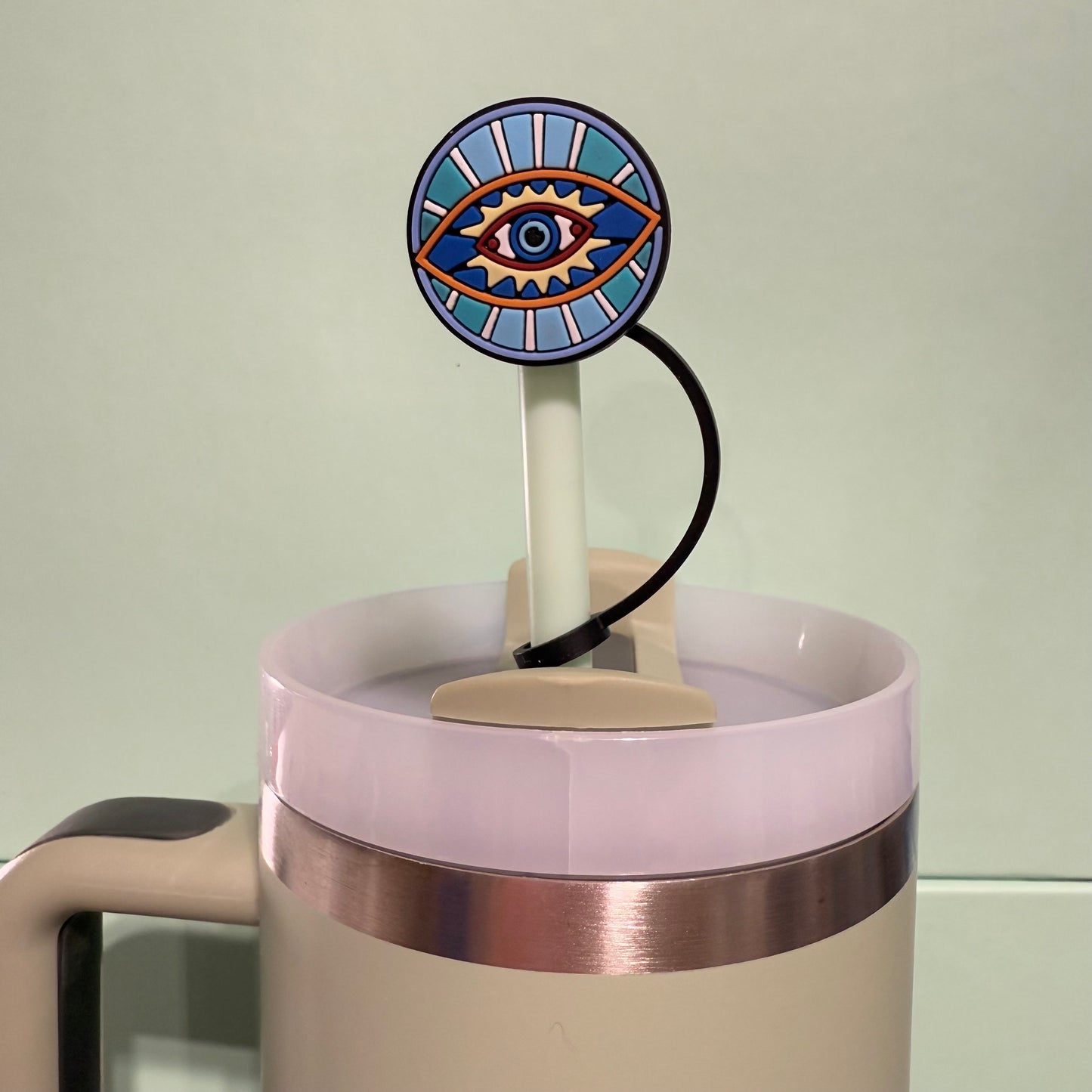 Evil eye straw topper