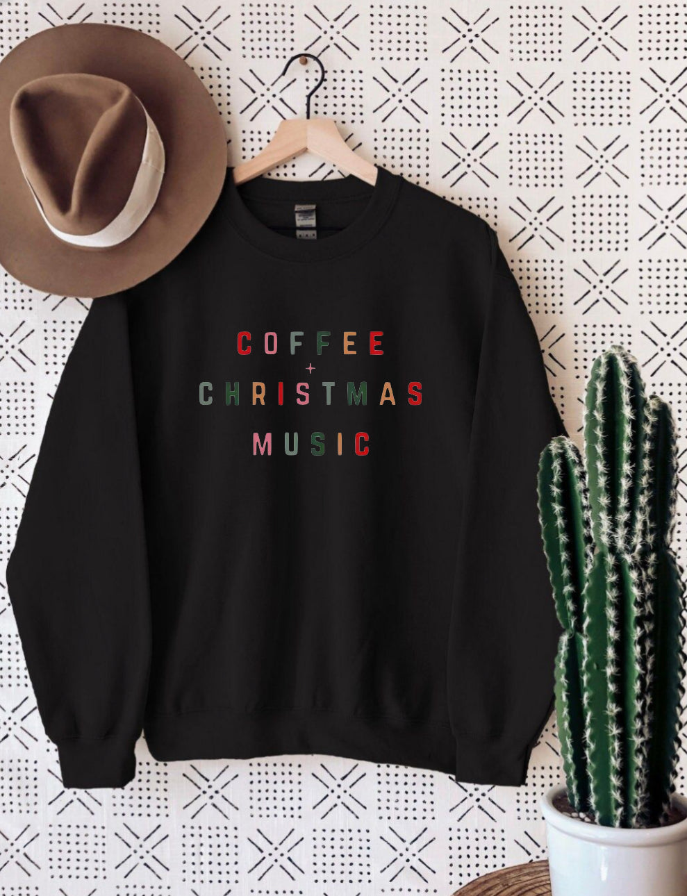 Coffee and chrismtas music sweatshirt