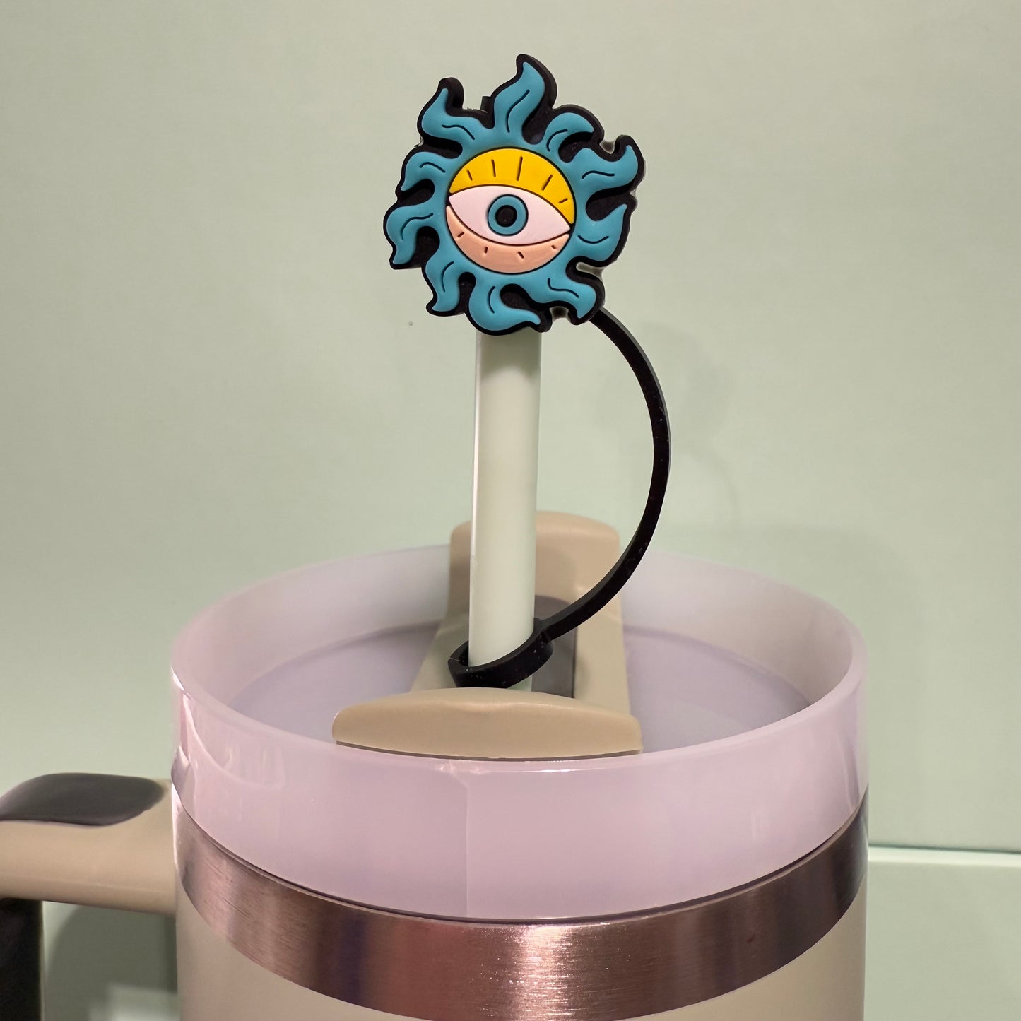 Evil eye straw topper