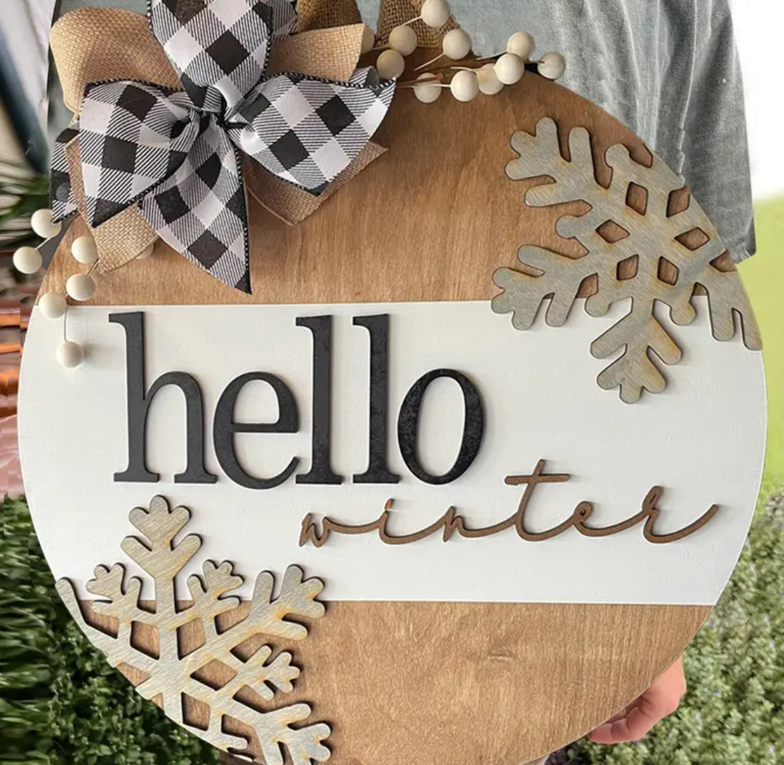 Hello winter sign