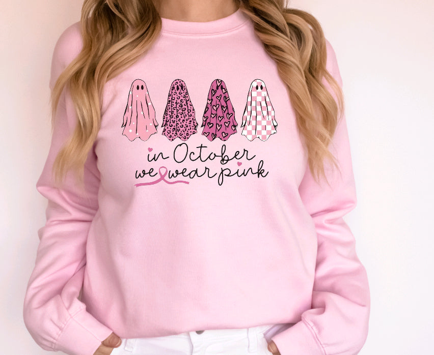 In October we wear pink sweatshirt