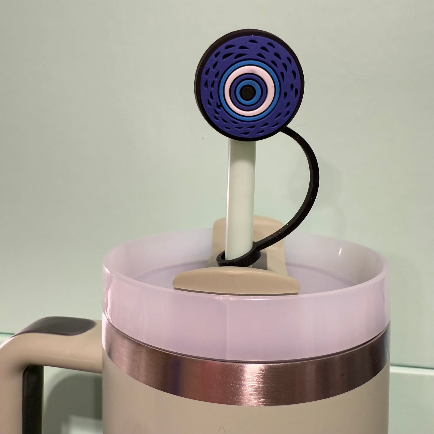 Evil eye straw topper