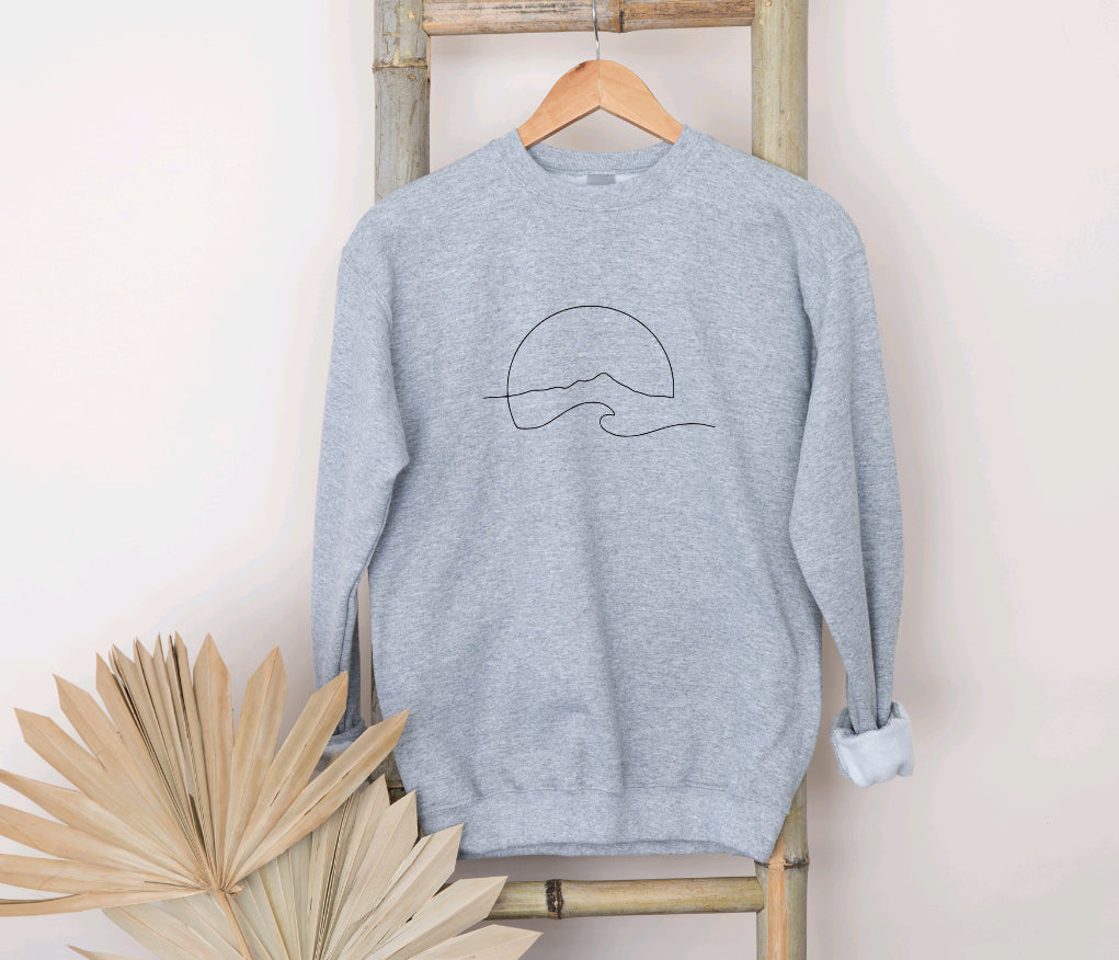 Wave sun mountain sweatshirt