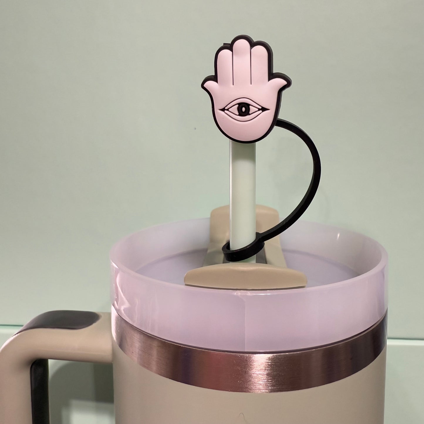Evil eye straw topper