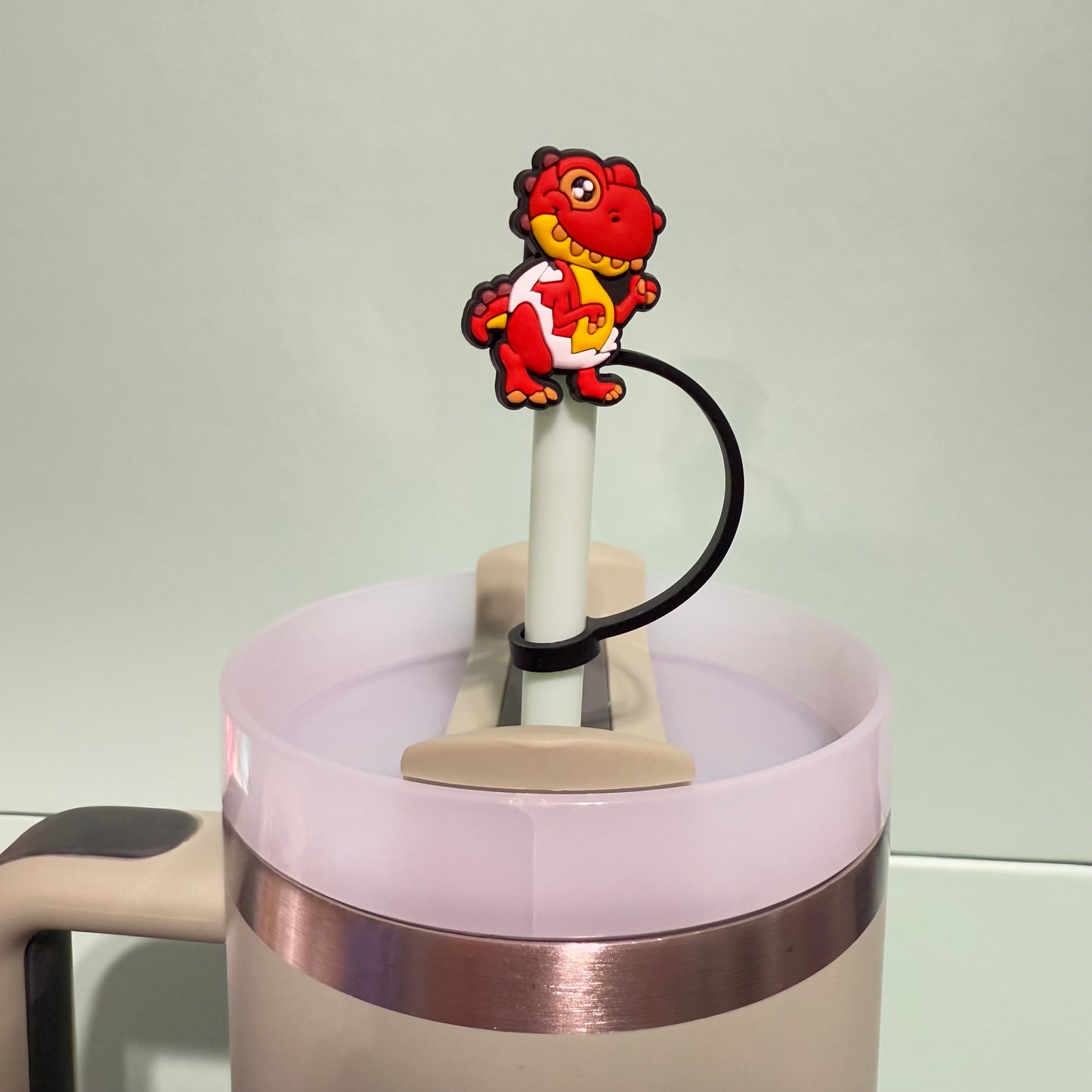 Dinosaur straw topper