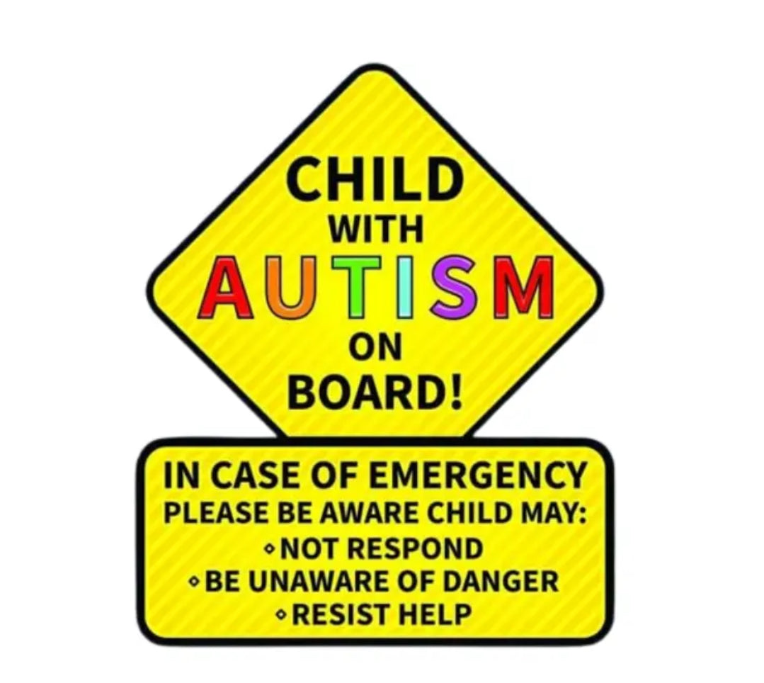 A child with Autism on board sticker