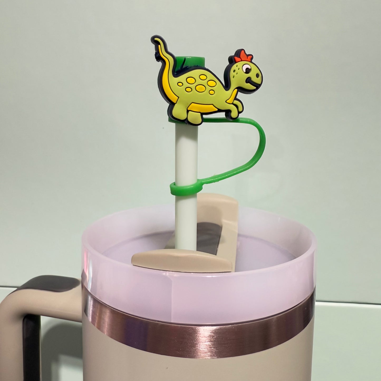 Dinosaur straw topper