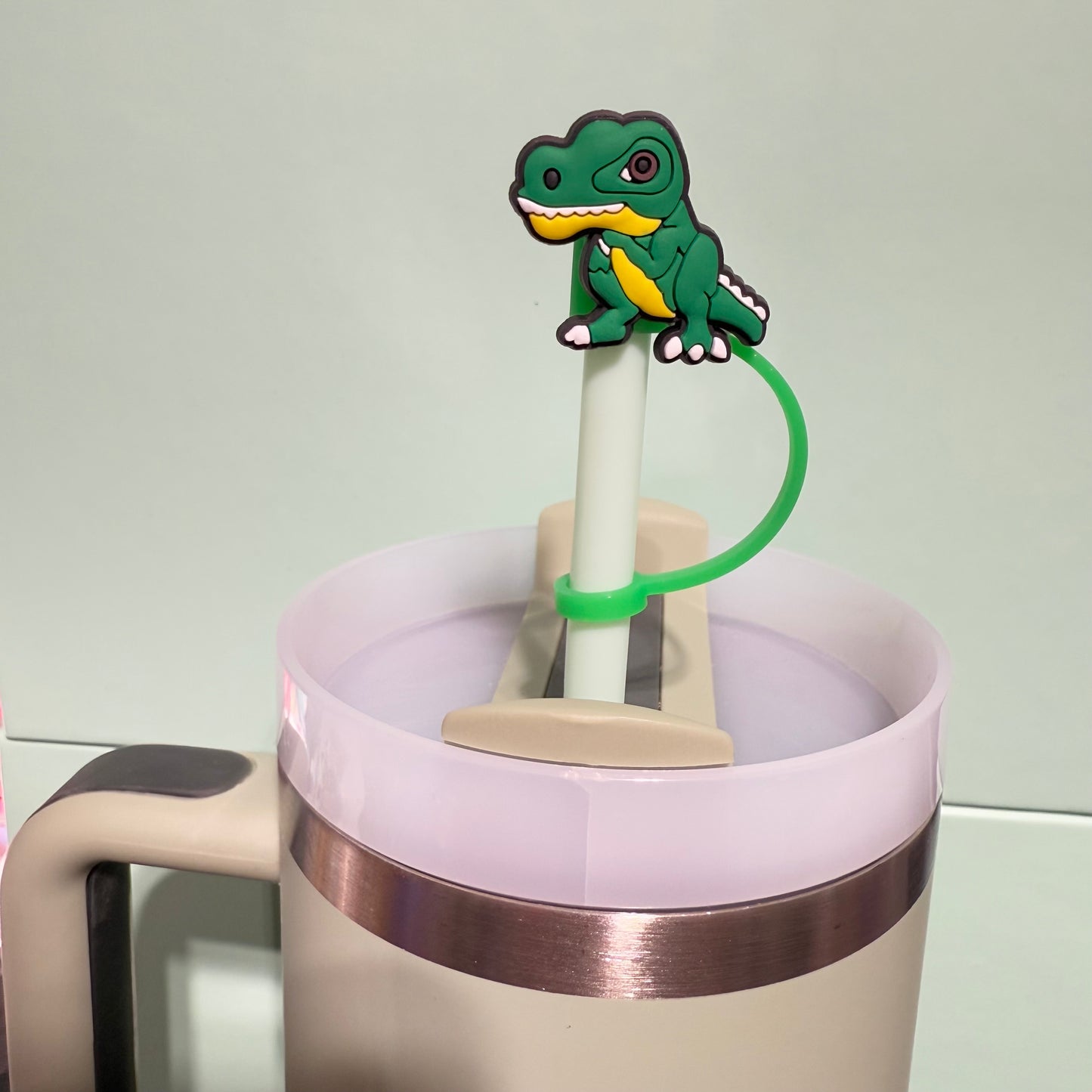 Dinosaur straw topper