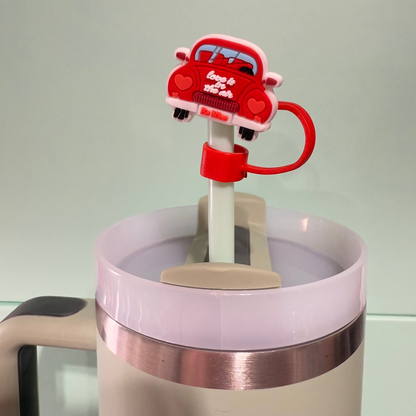 Valentines straw topper