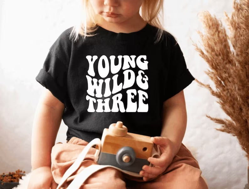 Youth wild & three tee