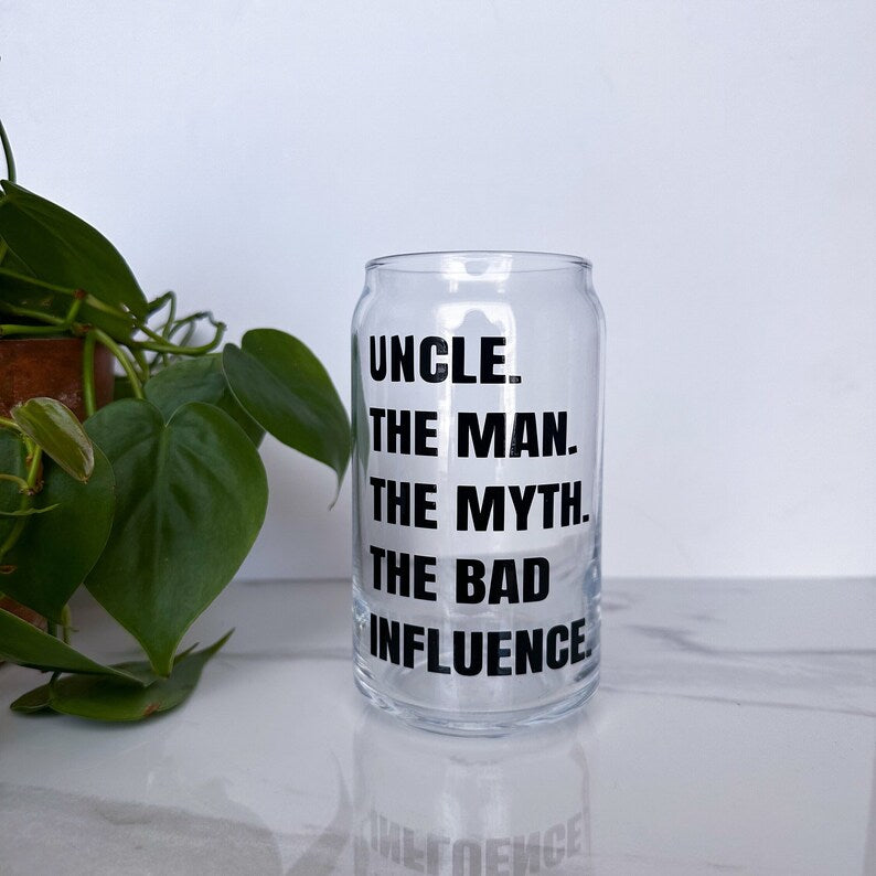 Uncle beer can glass