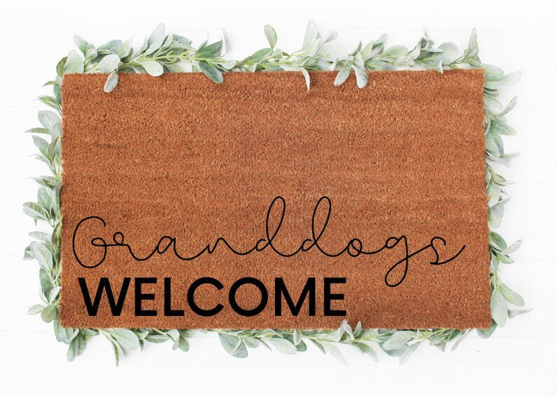 Granddogs welcome doormat