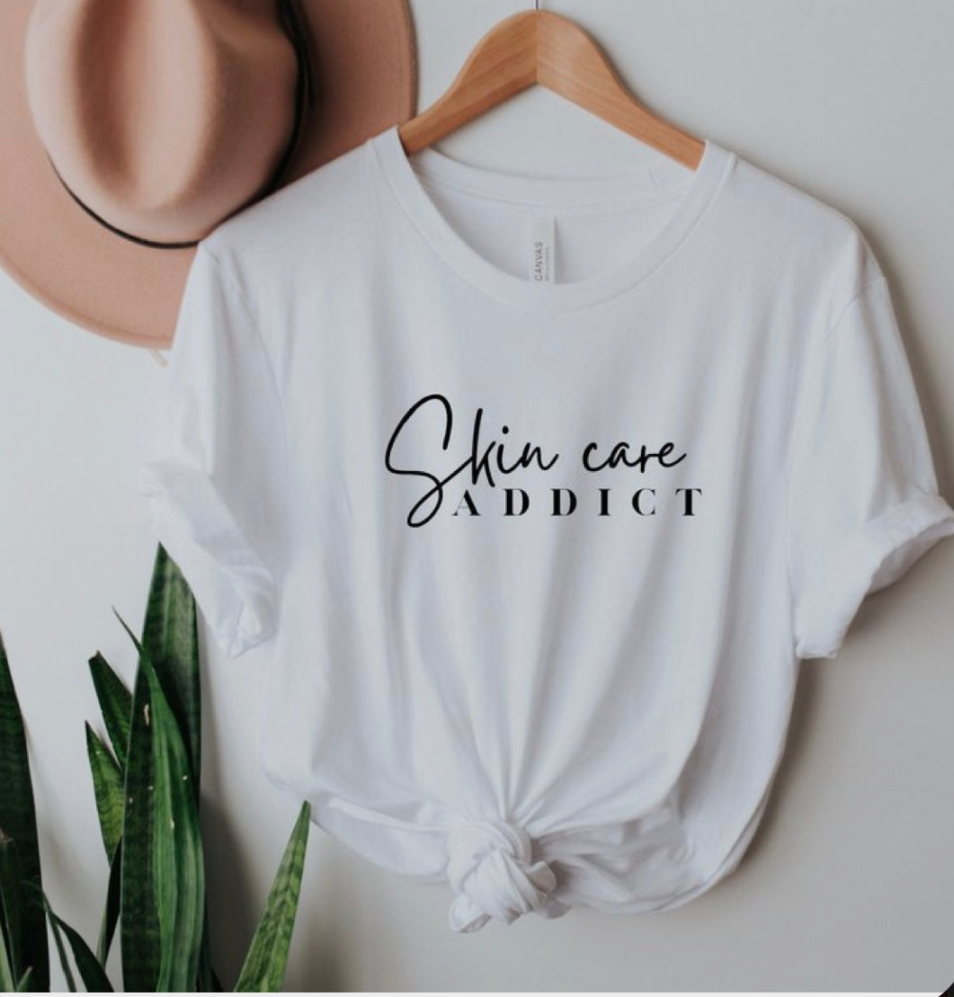Skin care addict tee