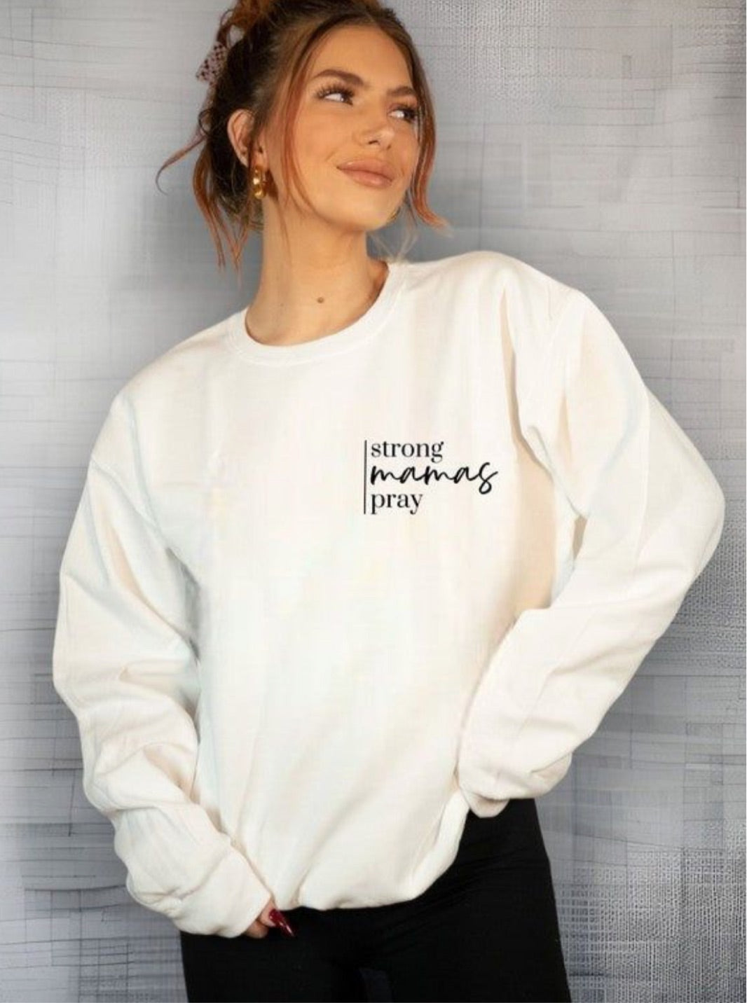 Strong mama spray sweatshirt