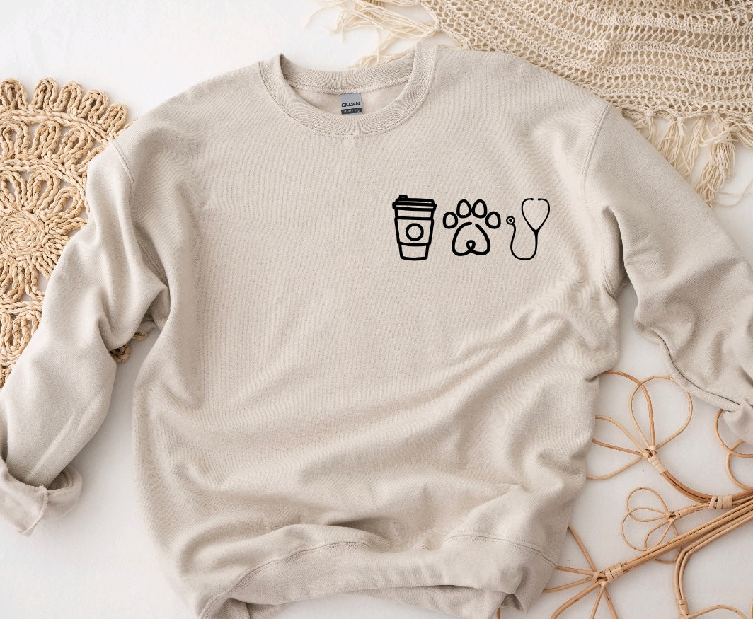 Coffee paw nurse sweatshirt