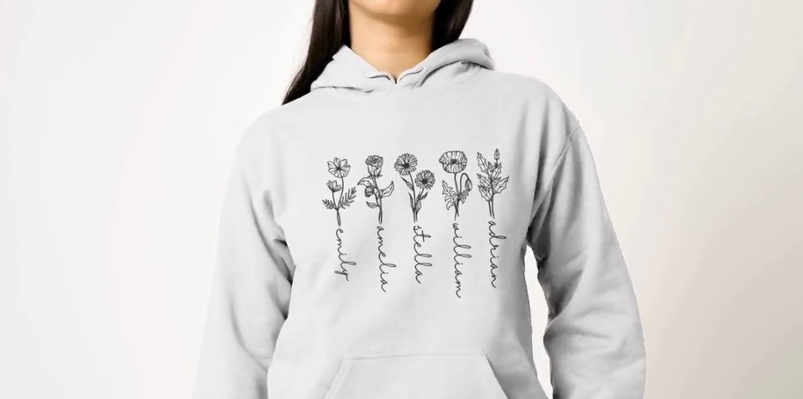 Birth flower hoodie