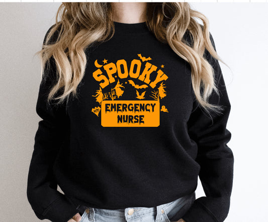 Spooky emerg nurse sweatshrit