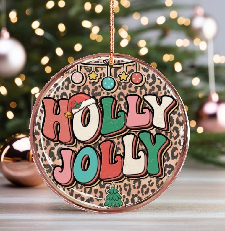 Holly jolly ornament