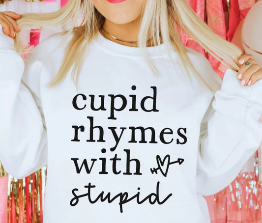 Cupid rhymes with stupid sweatshirt
