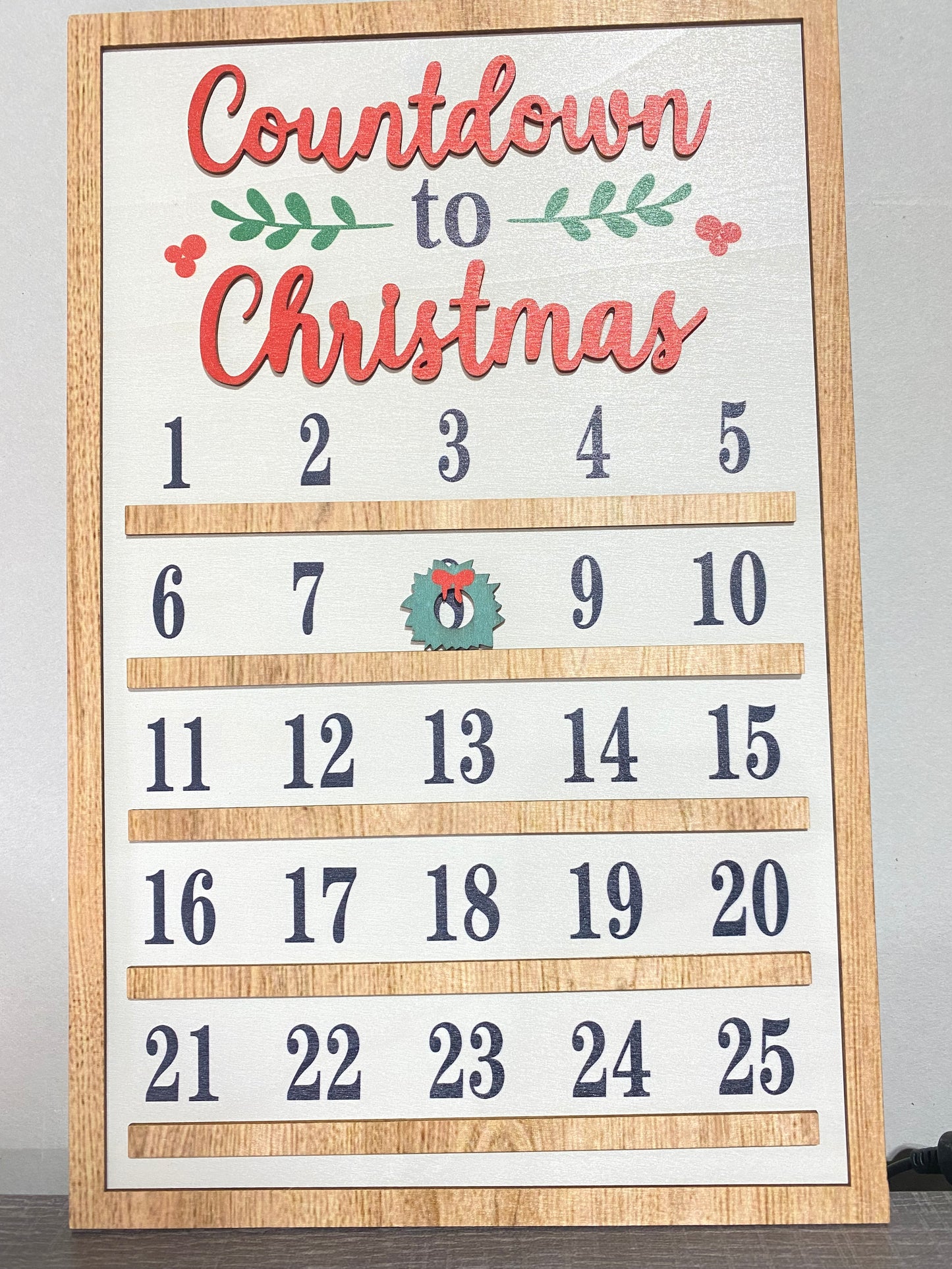 Days until Christmas sign wooden