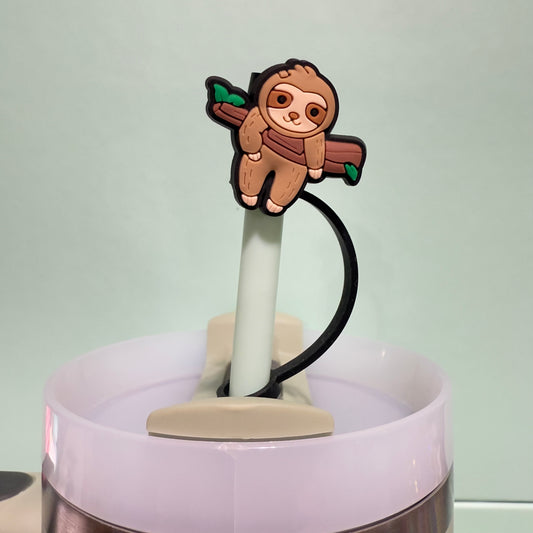 Sloth straw topper