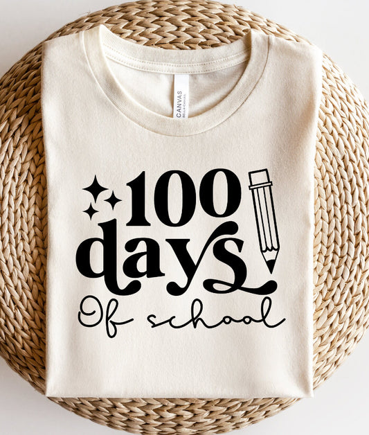 100 days of school tee adult and youth