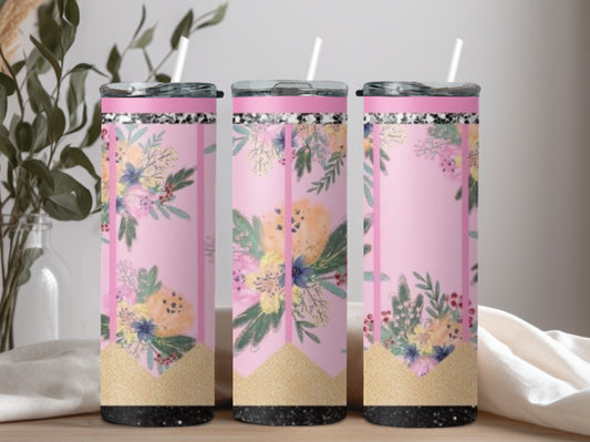 Pencil floral tumbler