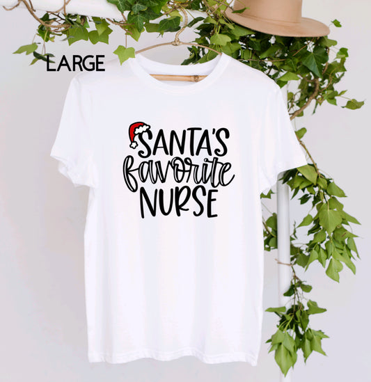 SALE Santa’s favourite nurse tee