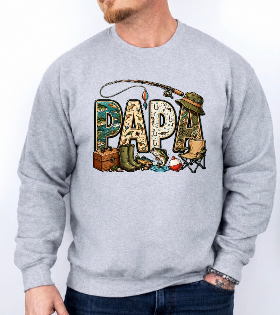 Papa fishing sweatshirt