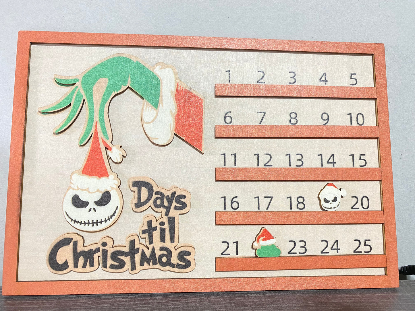 Days until Christmas sign wooden