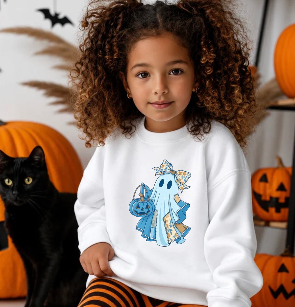Blue ghost tee/sweatshirt