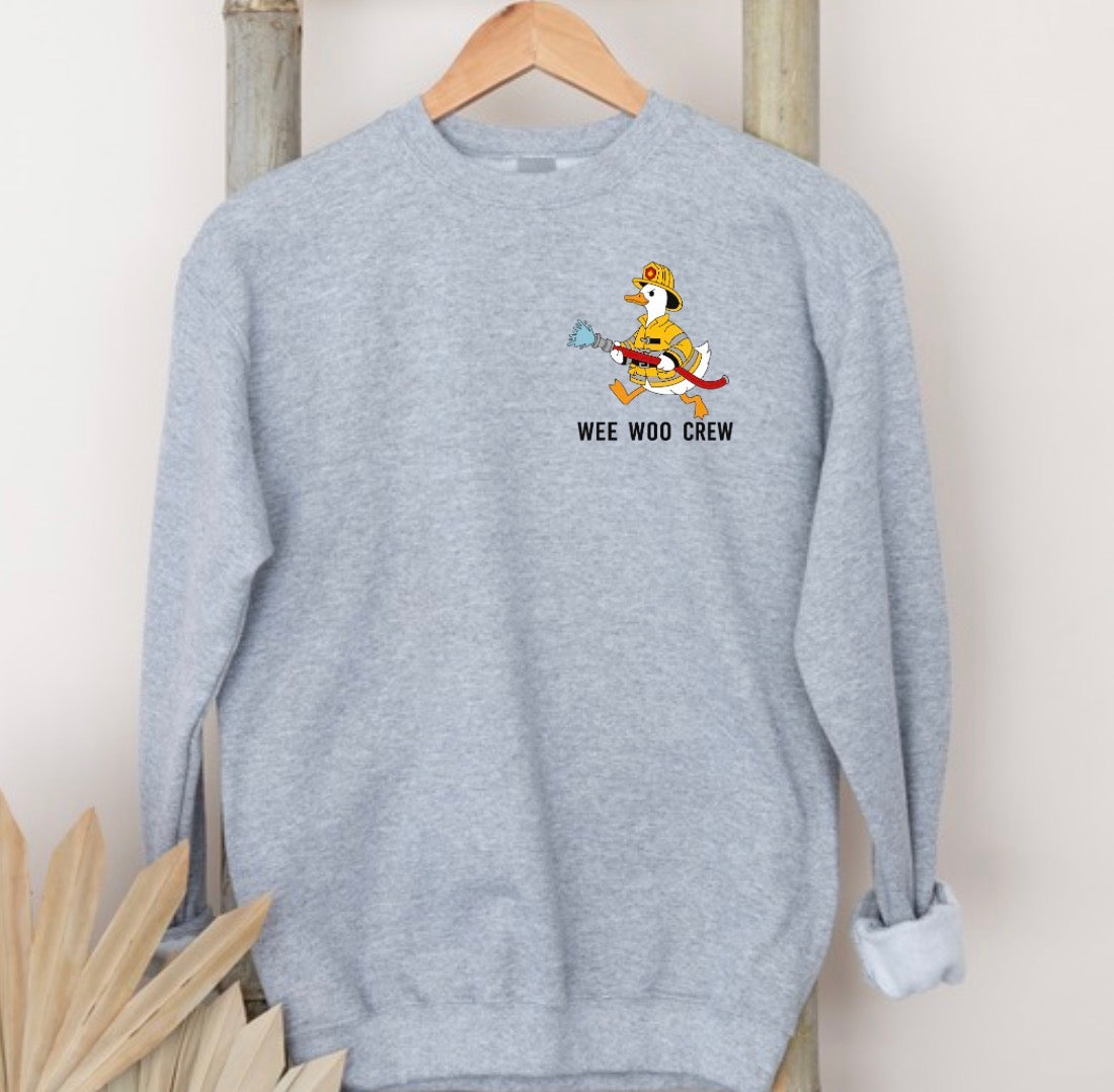 Wee Woo firefighter goose  sweatshirt