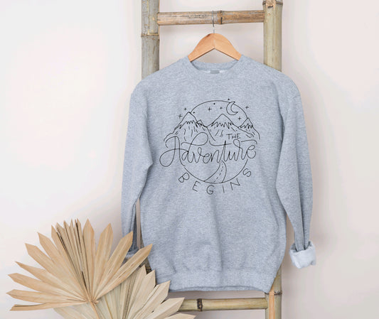 Adventure begins sweatshirt