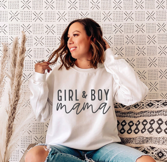 Girl & boy mama sweatshirt
