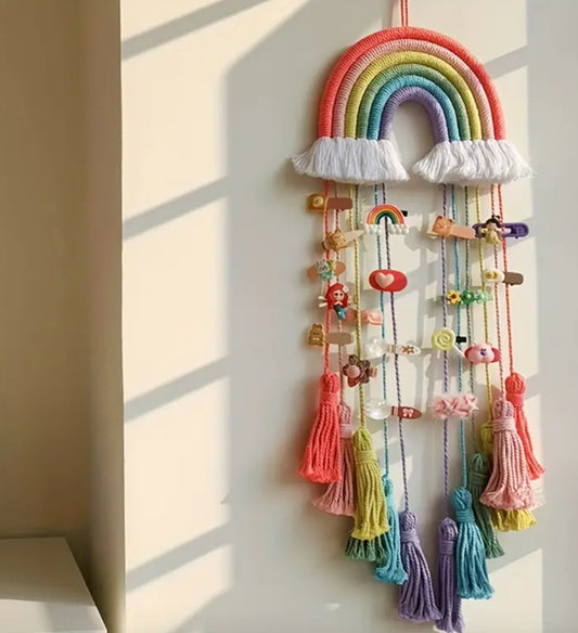 Macrame rainbow wall decor