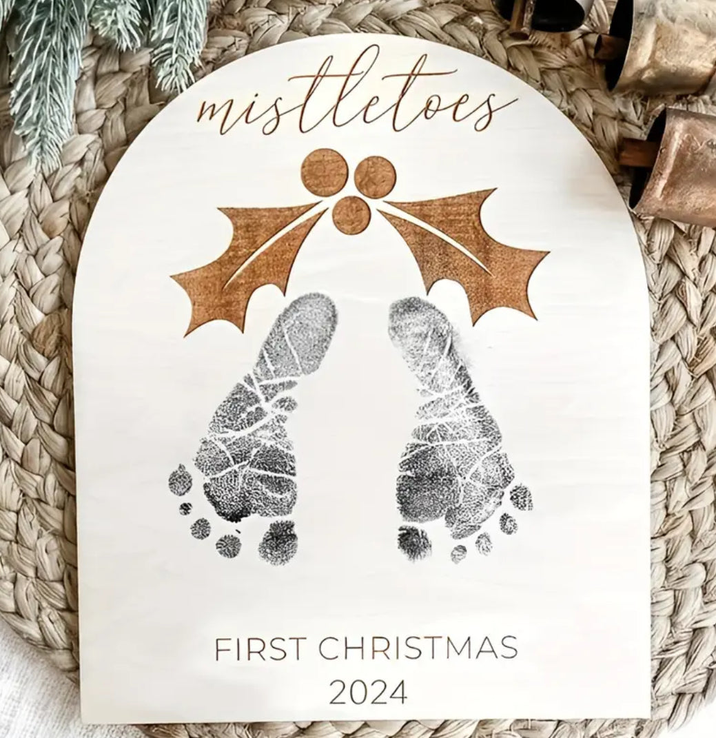 First Christmas wooden plaque