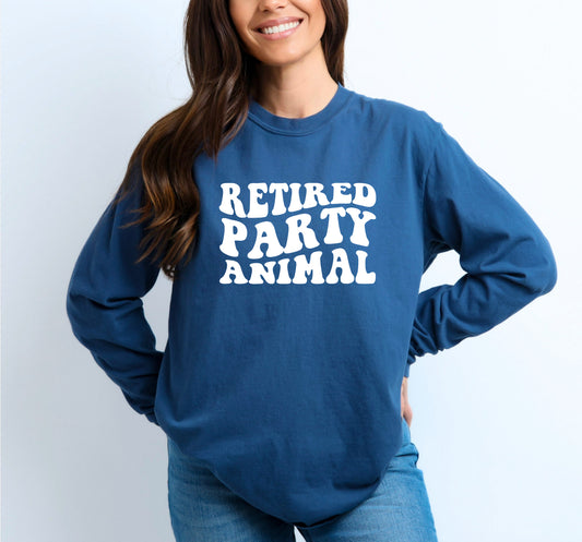 Retired party animal long sleeve t shirt