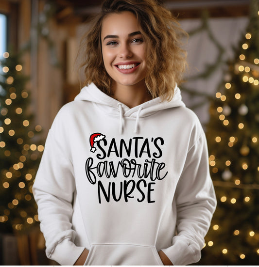 Santa’s favourite nurse hoodie