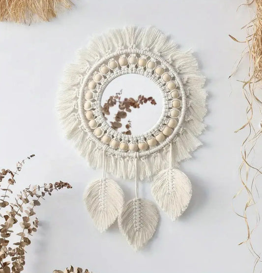 Macrame mirror wall decor