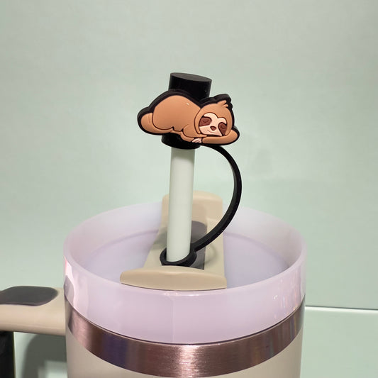 Sloth straw topper