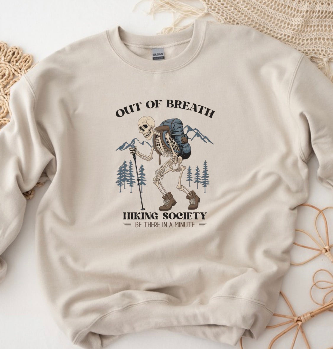 Out of breath hiking society sweatshirt