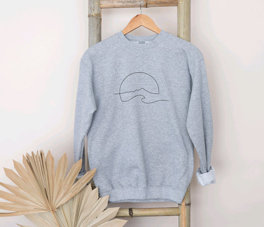 Wave sun mountain sweatshirt