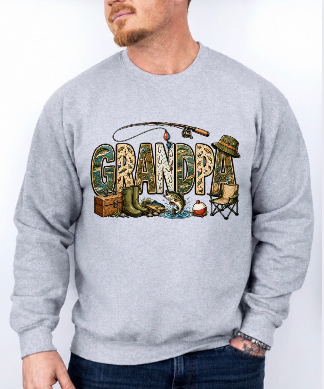 Grandpa fishing sweatshirt