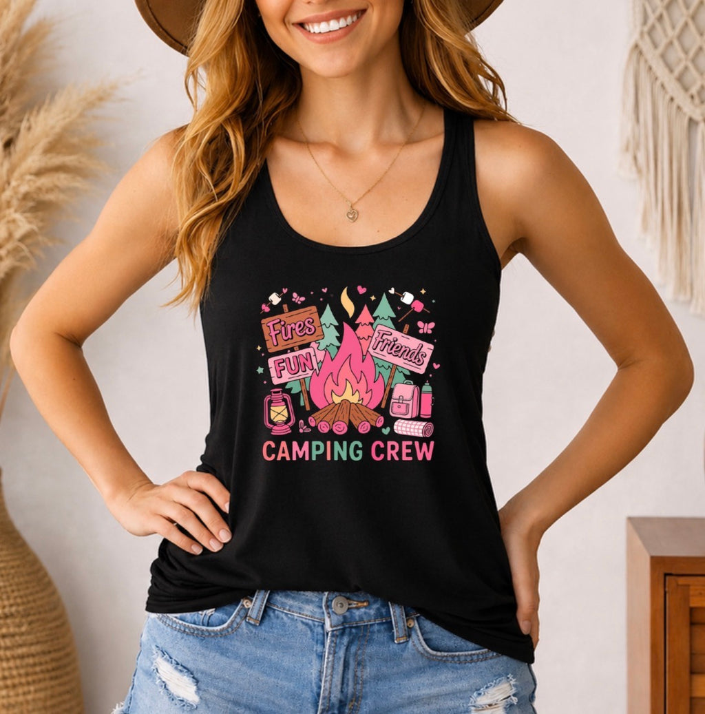 Camping crew tank top