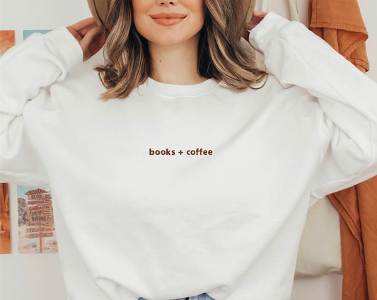Books + coffee sweatshirt