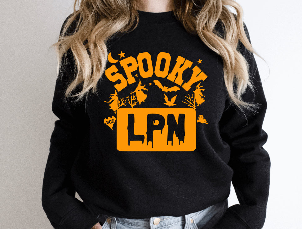 Spooky LPN sweatshrit