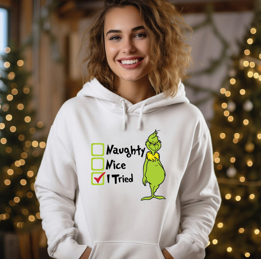 Naughty nice I tried hoodie