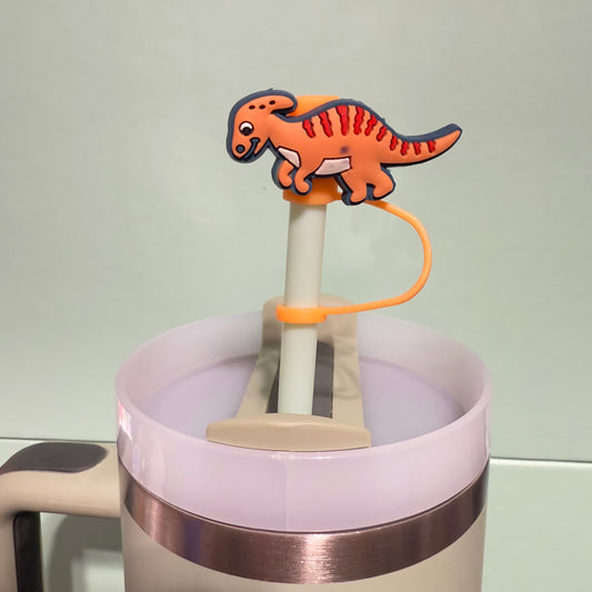 Dinosaur straw topper