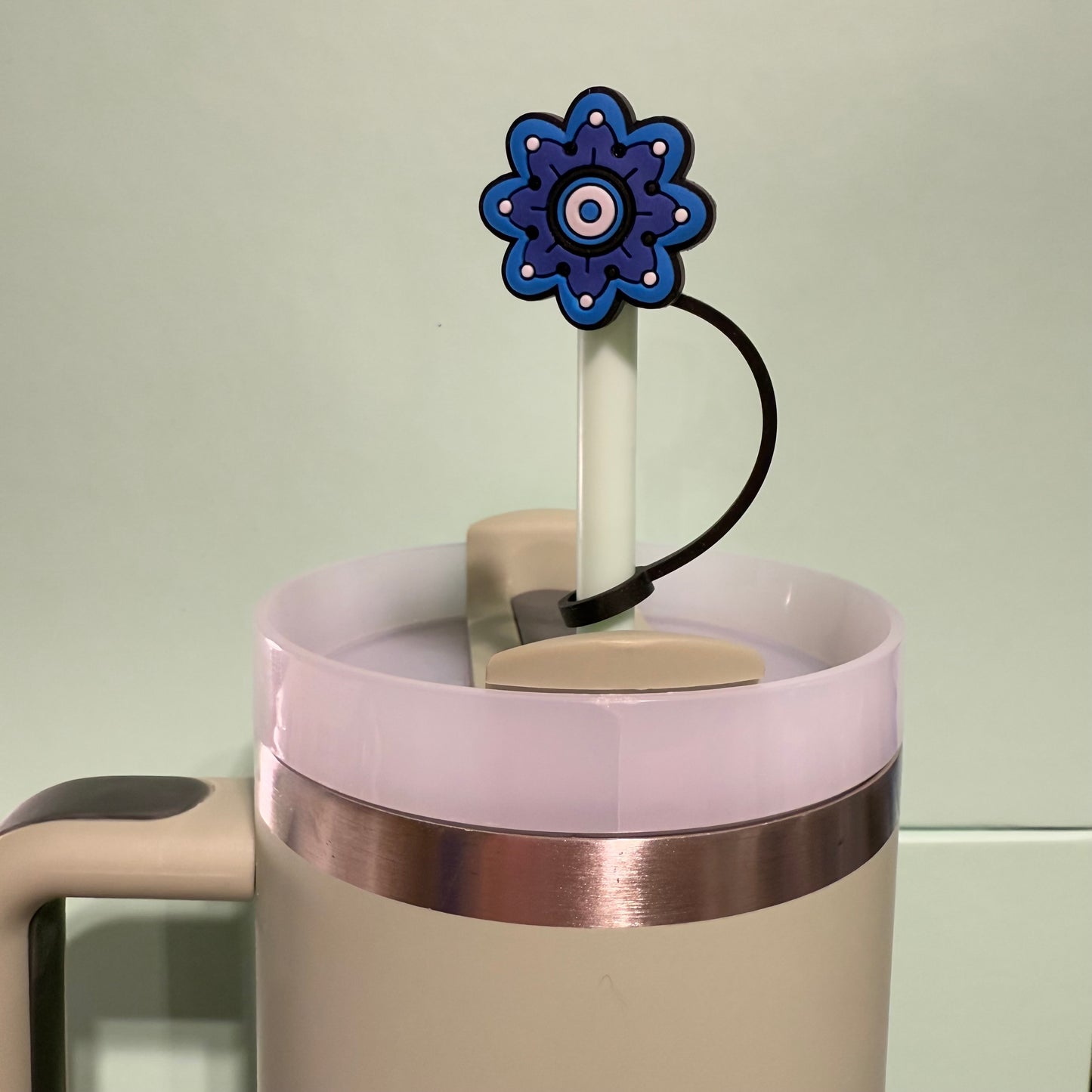Evil eye straw topper